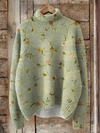 Edith | Floral Vine Turtleneck Sweater