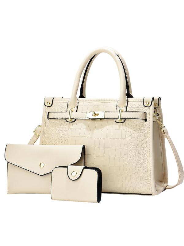 Nadine – Crocodile Embossed Large Capacity Crossbody Handbag Set