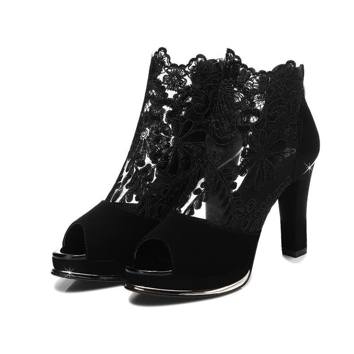 Seraphine Elegant Lace Peep-Toe Heels