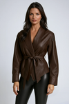 Women's Faux Leather Wrap Jacket