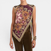 DELWYN™ – Vintage Print Tassel Sleeveless Blouse