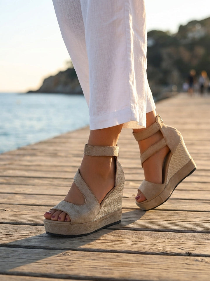 Monica | Espadrille Wedge Sandal with Zipper for Women