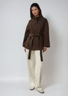 Women's Classic Wool Toggle Coat with Belted Waist