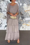 Nora Capa Dress - Gray