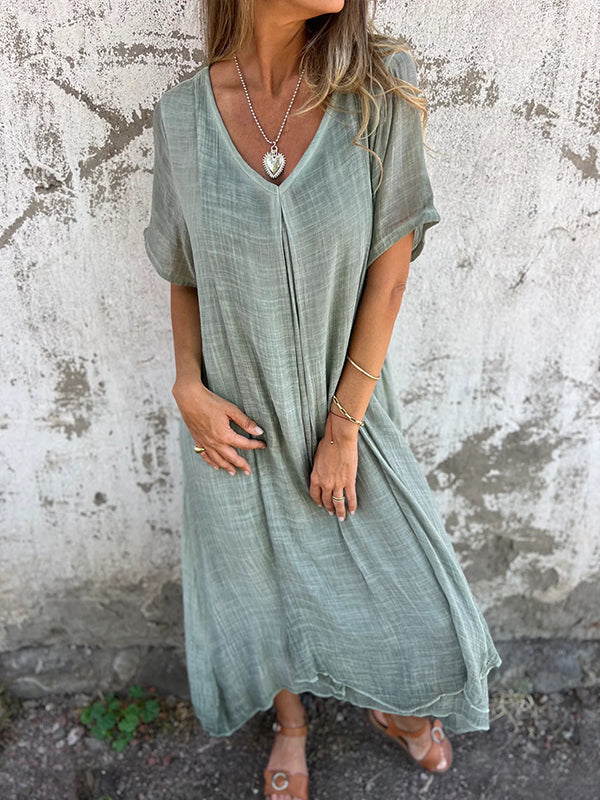 Violet™ | Loose-Fit V-Neck Dress