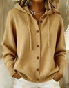 Prudence Elegant Button Hooded Sweater