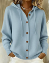 Millicent Elegant Button Hooded Sweater