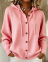 Lavinia Elegant Button Hooded Sweater