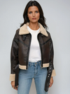 Women's Short Leather Winter Jacket