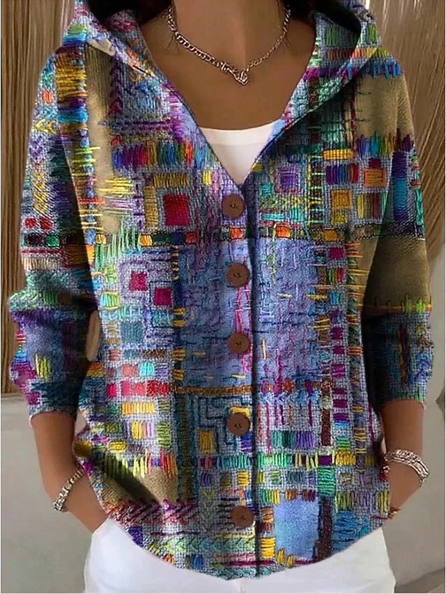 Cordelia Elegant Button Hooded Sweater