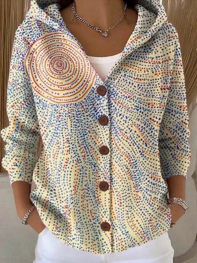 Winifred Elegant Button Hooded Sweater
