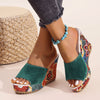 Nova Rossi Velvet Boho Wedge Sandals