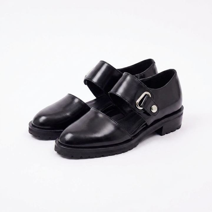 Orthopedic Mary Jane Shoes Real Leather Golden Details