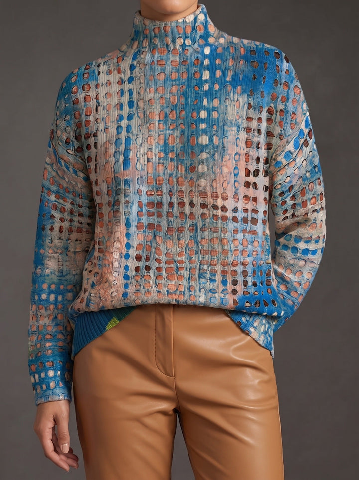 June | Textured Lattice Turtleneck
