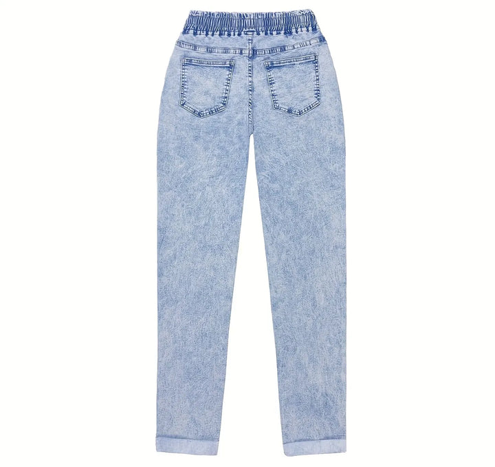 Women's Drawstring Tapered Denim Pants