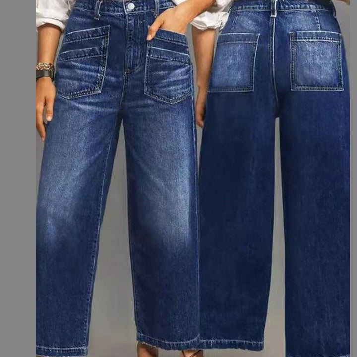 Rexelle - High Waist Wide Leg Denim Jeans | Comfort & Modern Style