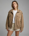 Women's Vintage Street Khaki Bomber Jacket